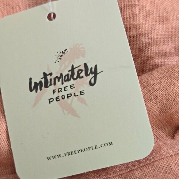 Free People Intimately Free NWT Peach Linen One Shoulder Bodysuit Size XS - Picture 6 of 8